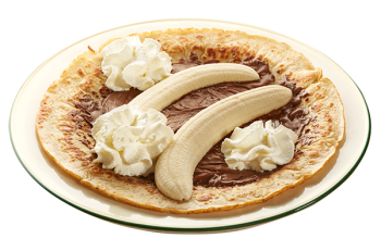 Banaan met chocolade & slagroom